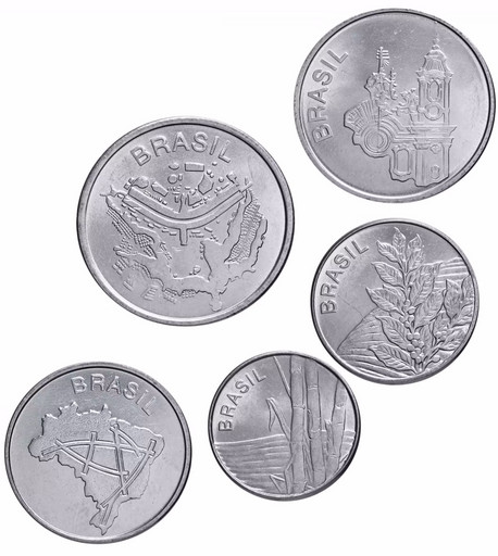 Набор 5 монет Бразилия 1980-1984