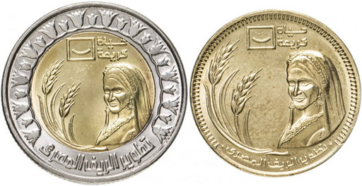 Набор 2 монеты 1 фунт и 50 пиастров Египет 2021 «Развитие сельской местности»