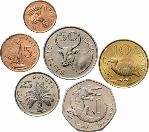 Набор 6 монет Гамбия 1971-1987
