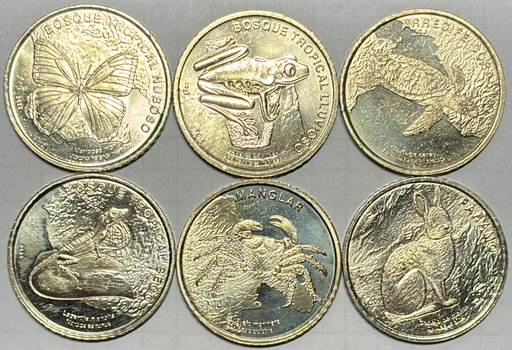 Набор 6 монет Коста-Рика 2023-2026 50 колонов