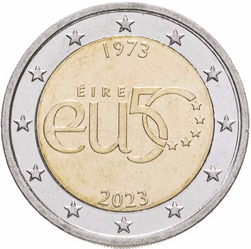 2 евро Ирландия 2023 «50 лет членству Ирландии в ЕС»
