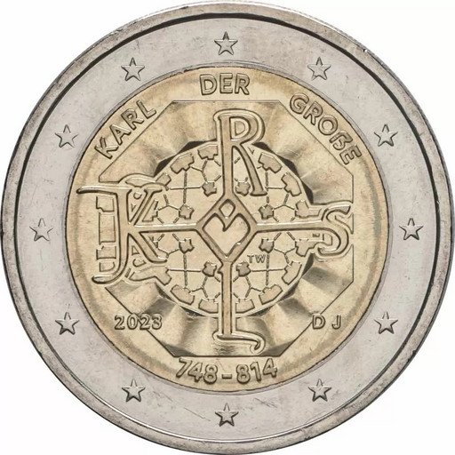 2 евро Германия 2023 «1275 лет со дня рождения Карла Великого»