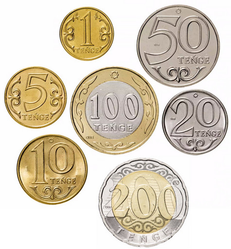 Набор 7 монет Казахстан 2019-2020 «1, 5, 10, 20, 50, 100, 200 тенге»