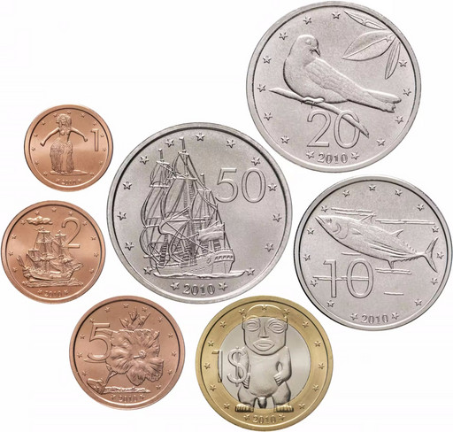 Набор 7 монет острова Кука 2010