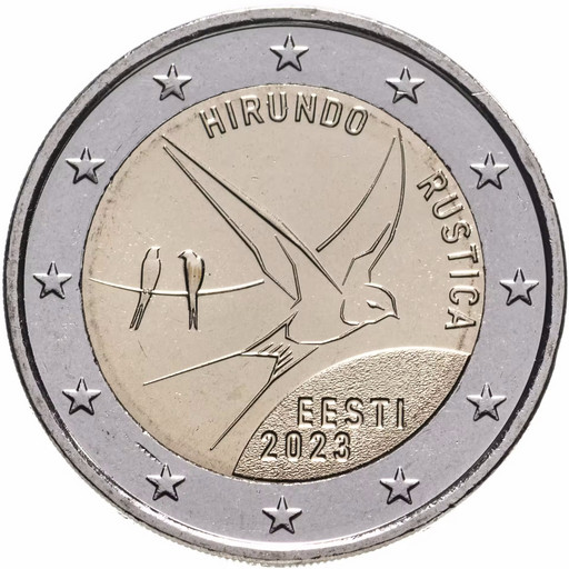 2 евро Эстония 2023 «Деревенская ласточка»