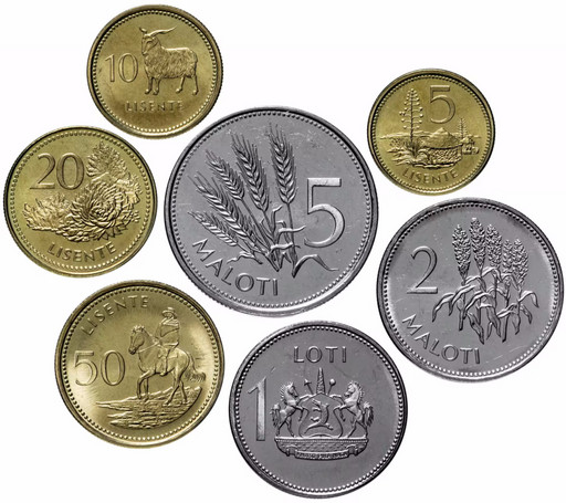 Набор 7 монет Лесото 1998-2010