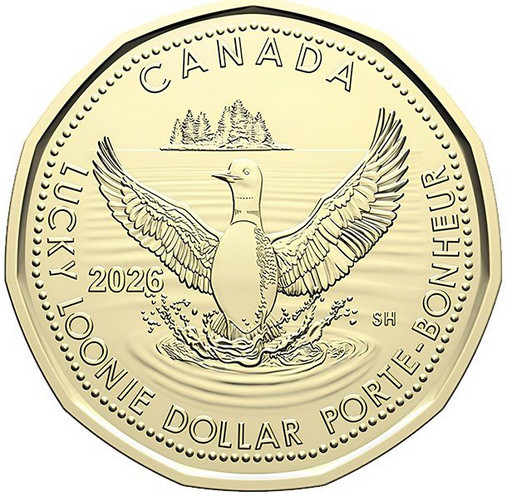 1 доллар Канада 2026 «Счастливый канадский доллар»