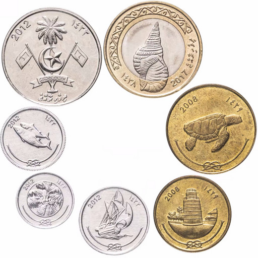 Набор 7 монет Мальдивы 2007-2012