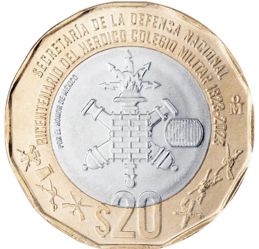 20 песо Мексика 2023 «200 лет героической военной академии»
