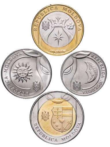 Набор 4 монеты Молдова 2018-2020