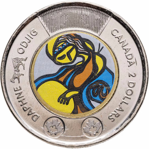 2 доллара Канада 2025 «Дафна Оджиг» ЦВЕТНАЯ