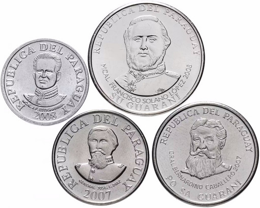 Набор 4 монеты Парагвай 2016-2018