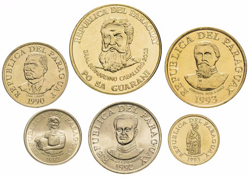 Набор 6 монет Парагвай 1990-1996