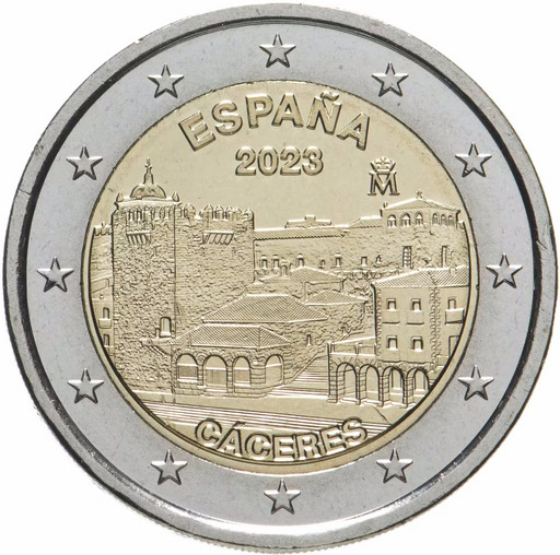 2 евро Испания 2023 «Касерес»
