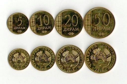 Набор 4 монеты Таджикистан 2015