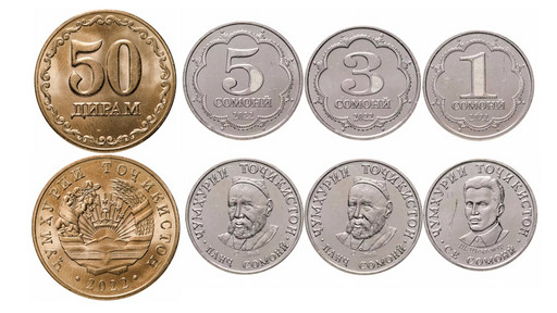 Набор 4 монеты Таджикистан 2022