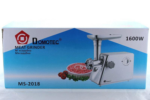 Электрическая мясорубка Domotec MS 2018 1600W, для кухни, мясорубка электро с насадками