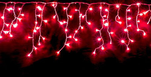 Светодиодная уличная гирлянда красная бахрома мерцание 3*0.5м 150 led черный каучук (rubber)