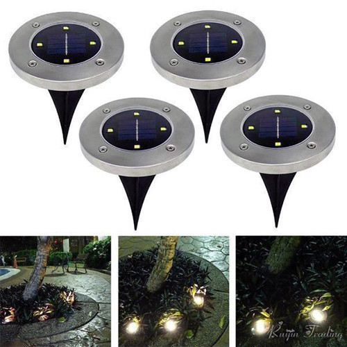 Светильник на солнечных батареях Disk lights - 4 шт в комплекте