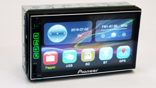 Автомагнитола Pioneer 7024 Экран 7' 2din + GPS + 8 Gb карта с навигацией (Короткая база)
