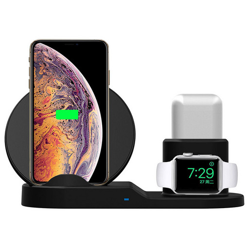 Док станция wireless fast charger 3in1, Зарядная станция, Аккумулятор для 3х гаджетов, Беспроводная зарядка
