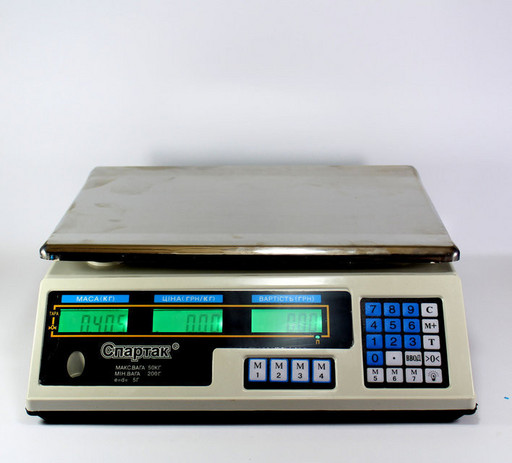 Весы ACS 50kg/5g 218 Спартак 6V, Торговые весы, Весы со счетчиком цены, Электровесы до 50 кг