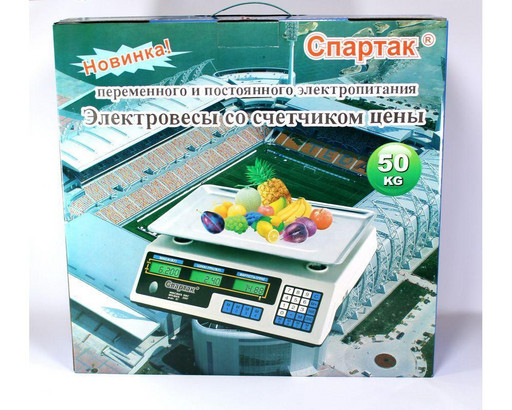 Весы ACS 50kg/5g 218 Domotec 6V flat-pan, Весы с аккумулятором торговые, Электронные весы, Весы до 50 кг