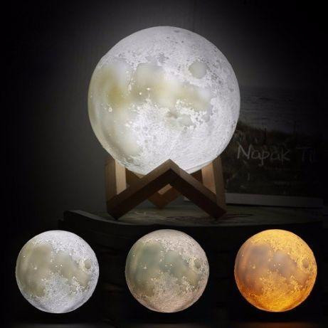 Ночник в виде Луны 3D Moon Light сенсорный 5 режимов диаметр 15 см