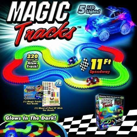 Детская игрушечная дорога MAGIC TRACKS 220 деталей + 2 машины (NA569)