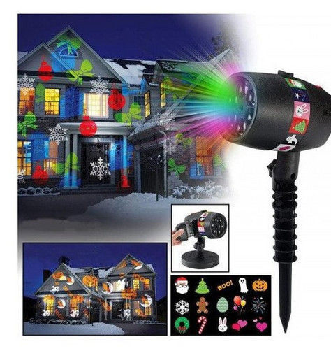 Проектор Star Shower projection outdoor light halloweeen 12 слайдов + пульт