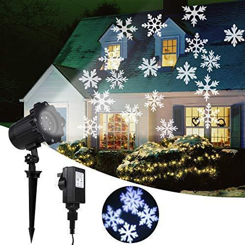 Новогодний лазерный проектор 12слайдов led change card garden projector