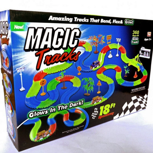 Светящаяся дорога Magic Tracks 360 деталей ОРИГИНАЛ Меджик трек 2 машинки джип внедорожник