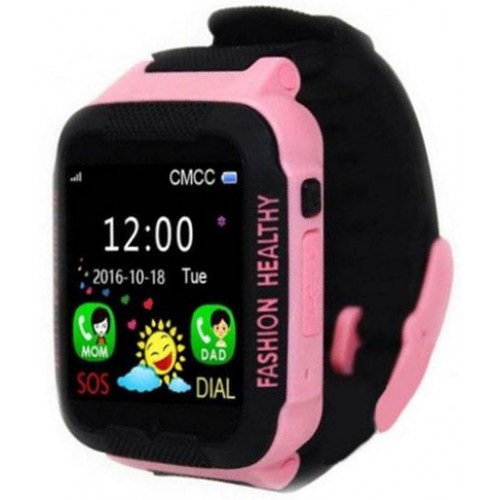 Умные детские часы Smart Baby Watch K3 черно-розовые, 16Гб, MP3|USB micro|nano Sim|GPS|2Мп, от аккумулятора 380mAh