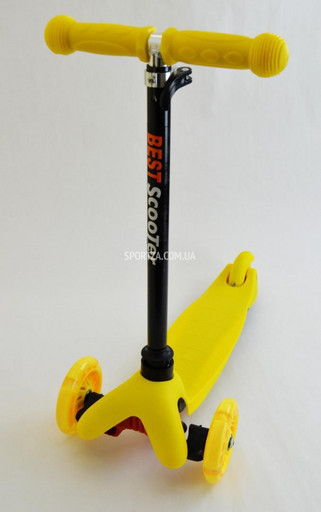 Купить Самокат Детский Micro Mini Best Scooter Желтый Розовый Регулируемая Ручка Колеса светятся по самой низкой цене в Киеве, Одессе,