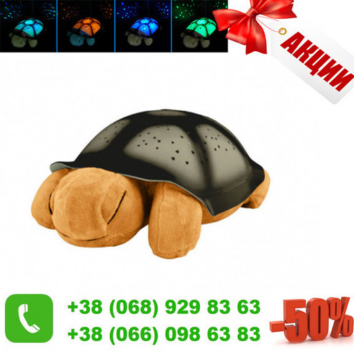 Ночник-проектор звездного неба черепаха Turtle small с музыкой