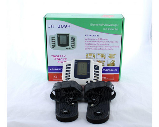 Тапочки массажные Digital slipper JR-309A, электронное управление, батарейки / сеть, быстрое подключение, 9 скоростей, тапочки массажеры