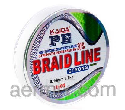 Плетенка BRAID LINE KAIDA strong YX-112-16, braid line плетенка, шнур плетеный рыболовный 110м толщина 0,16мм