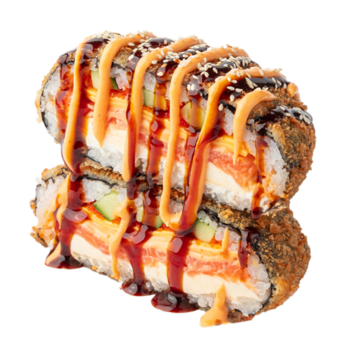 Бургер-ролл с лососем и крабом