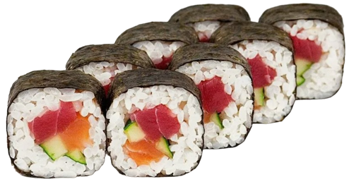 Футомаки с тунцом и лососем Футомаки с тунцом и лососем