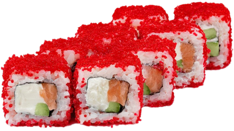 Калифорния с копчёным лососем в икре масаго Калифорния с копчёным лососем в икре масаго