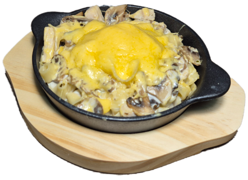 Сковородка Паста с курицей, грибами и сыром