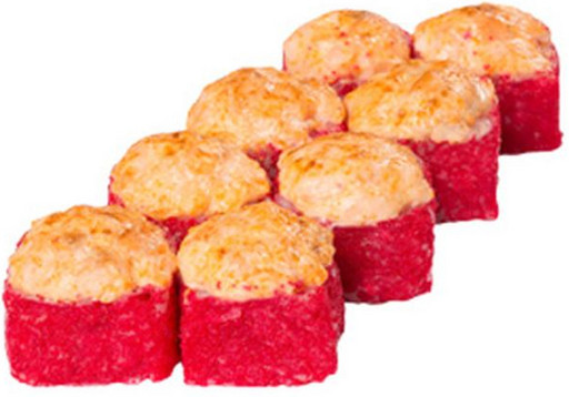 Запечённая Калифорния с мясом краба в икре масаго Запечённая Калифорния с мясом краба в икре масаго