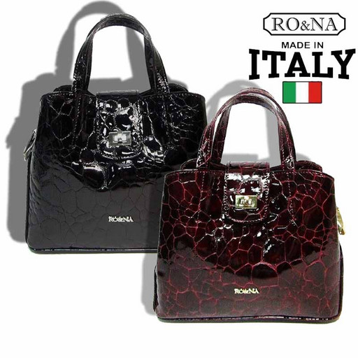 Итальянская женская сумка из натуральной кожи - лаковая