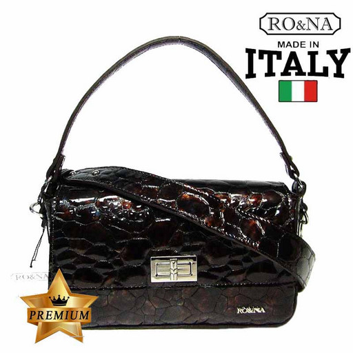 Лакированная сумка из натуральной кожи - Итальянская
