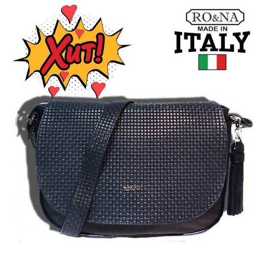 Женская Итальянская сумка из натуральной кожи - большая кросс боди