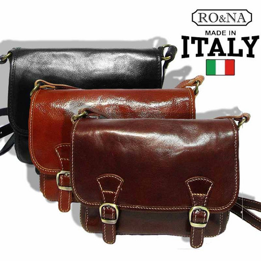 Кожаная сумка почтальонка - Made in Italy RO&NA