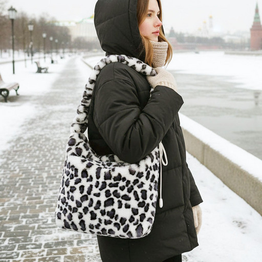 Модная женская сумка из искусственного меха