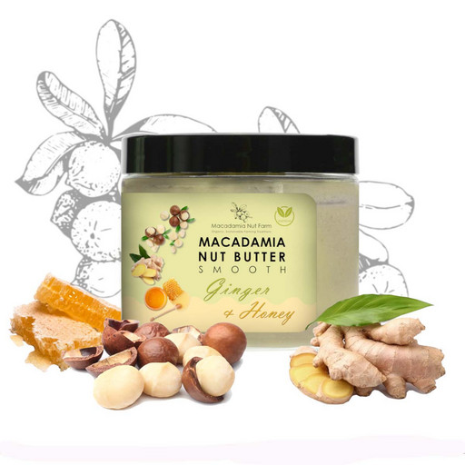 Паста ореховая из ореха Макадамия нежная с медом и имбирем Macadamia Nut Farm 180г
