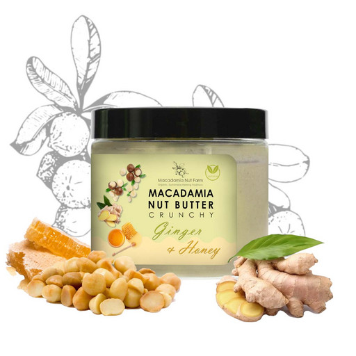 Паста ореховая из ореха Макадамия хрустящая с медом и имбирем Macadamia Nut 180г