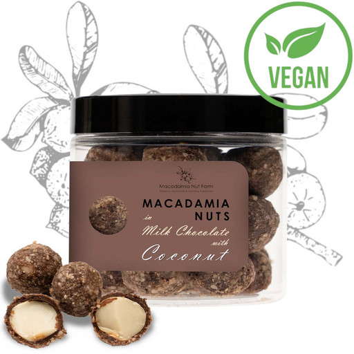 Орехи Макадамии в молочном шоколаде с кокосом Macadamia Nut